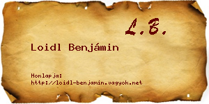 Loidl Benjámin névjegykártya